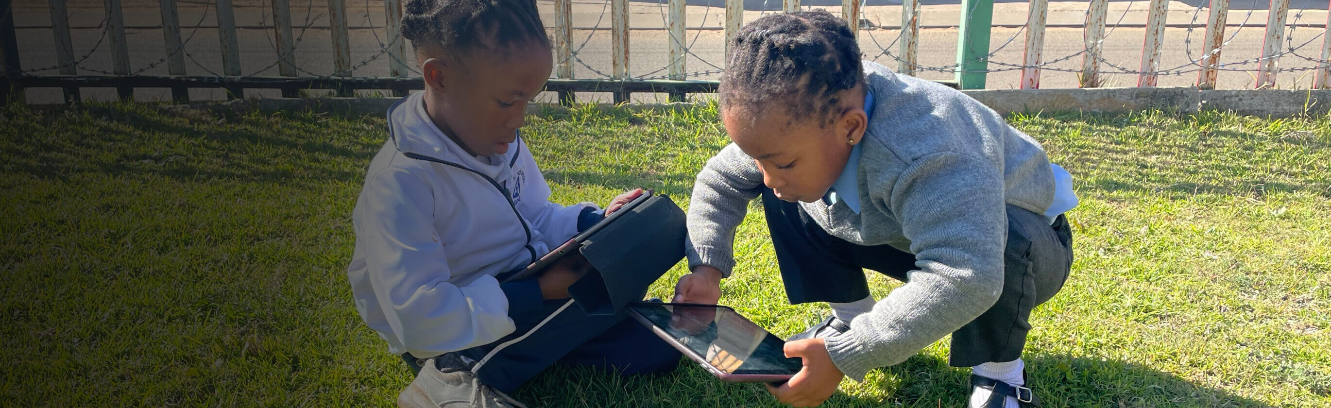 Child learning on an iPad